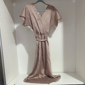 Chic Brown Patterned Maxi Dress